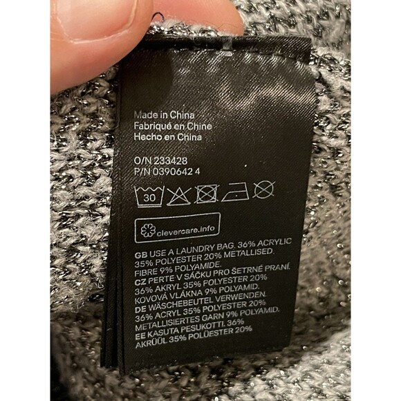 H&M Women’s Sweater Small Ombré Glitter Heather Grey Crewneck Sparkle Winter - Picture 9 of 9